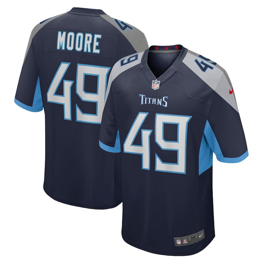 Men Tennessee Titans #49 Briley Moore Nike Navy Game NFL Jersey